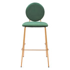 Zuo Odessa Barstool - Green/Gold - Set of 2-Soft and smooth velvet fabric