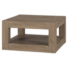 Hudson&Canal Hughes 32"W Square Coffee Table - Antiqued Grey Oak-Tabletop and lower shelf each feature a weight capacity of 50 lbs