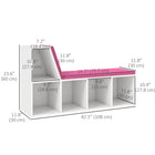 HOMCOM Bookshelf with Reading Nook - Pink-Made of robust and stable particle board