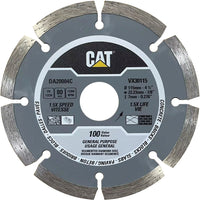 CAT 4.5" General Purpose Diamond Saw Blade-Segmented Rim for Aggressive Cuts: Boosts airflow and cooling for faster cutting performance