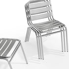 Flash Furniture Commercial Aluminum Indoor-Outdoor Restaurant Stack Chair with Triple Slat Back-Floor Protector Plastic Glides