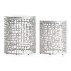 Zuo Reden Side Table - Silver - Set of 2-Mirror Glass round shape tabletop