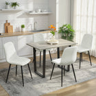 HOMCOM Dining Chairs with Metal Legs - Cream White - Set of 4-Versatile design suitable for dining, kitchen, or living rooms