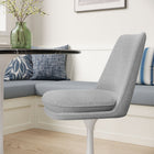 Modway Lippa Swivel Dining Upholstered Side Chair - White Light Grey-Slightly Reclined Back