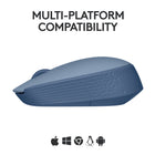 Logitech M170 Wireless Mouse for PC, Mac, Laptop, 2.4 GHz with USB Mini Receiver  - Blue Grey-Reliable 2.4 GHz Wireless Mouse: Reliable, the long-range computer mouse works up to 33 ft /10 m  away from your computer

