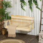 Outsunny 2-Seater Wood Porch Swing with Adjustable Hanging Chains-Adjust the angle and height by changing the position of the included metal chains 
