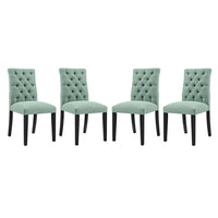 Modway Duchess Fabric Dining Chair - Laguna - 4 Pack-Dense Foam Padding for Comfort