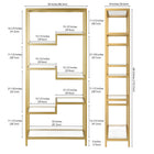 Hudson&Canal Johann 68"H Bookcase - Brass-9