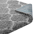 Modway Solvea Moroccan Trellis Shag Area Rug - 5 ft W x 8 ft L - Grey/Ivory-7