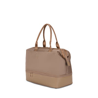 SwissGear Weekender Tote Bag - 15" x 19" - Light Brown-Crafted from Faux Leather & 900D Polyester Fabric