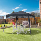 Outsunny 8 ft W x 8 ft L Pop Up Canopy Foldable Outdoor Canopy Tent with Bag - Black-Easy to fold and unfold with a pop-up design