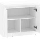 Manhattan Comfort Griffin 62" Modern 4-Door Sideboard - White-Features fixed shelves behind soft-close doors for organized storage of dining essentials