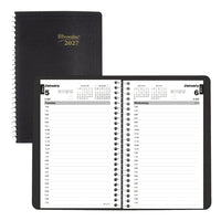 Brownline 2027 Daily Planner with Spiral binding - 8" x 5" - Black-12-Month: January 2027 to December 2027