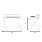 Emerge Vizon 47" Gaming Desk - White-Includes an Emerge gaming desk pad