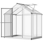 Outsunny 6' x 4' x 6.4' Polycarbonate Greenhouse- Powder-coated aluminium alloy frame offers durable support    
 