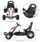 Aosom Kids Racing Style Pedal Go Kart - White-Pedal-powered kart, easy to operate by pedaling for forward and backward, using the steering wheel to control the kart' directions 