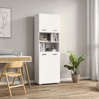 Kleankin Tall Bathroom Storage Cabinet with Doors and Cupboards - White-The surface is melamine coated, smooth and easy to clean