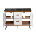Modway Energize 48" Double Sink Bathroom Vanity - Cherry White/Black-Fixtures Not Included