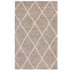 Modway Toryn Diamond Lattice Shag Area Rug - 5 ft W x 8 ft L - Beige/Ivory-Diamond Trellis Shag Area Rug