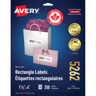 Avery White Rectangle Labels with Easy Peel, 1-1/3" x 4", for Laser/Inkjet Printer, 350 Pack (5262)-1-1/3" x 4", White