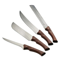 Tramontina Churrasco Grilling Knife Set with Hardwood Handles - High-Carbon Stainless Steel - Serrated Edge - 4 Piece Set-Ideal for preparing and serving high-quality barbecue meals