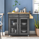 Modway Cuisine Kitchen Cart - Charcoal Natural-Particleboard and Paper Laminate
