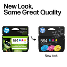 HP 564 Cyan, Magenta & Yellow Original Ink Cartridges, 3 Pack (N9H57FN)-HP Printer compatibility: HP Deskjet 3520s. HP Officejet 4610, 4620, 4622. HP Photosmart 5510, 5512, 5514, 5515, 5520, 5525, 6510, 6512, 6515, 6520, 6525, 7510, 7515, 7520, 7525, B8550, C6340, C6350, D7560, C510, B209, B210, C309, C310, C410.
