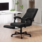 Vinsetto High Back Swivel Recliner Office Chair with Footrest and Padded Armrest - Black-Adjustable seat height can match your desk or your sitting style