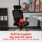 Staples Hyken XL Ergonomic Fabric Swivel Big & Tall Chair - Black-Cushioned, layered foam seat with coil springs provides enhanced comfort for long workdays 