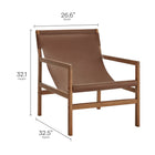 Modway Sonora Leather Sling Chair - Nutmeg Brown-Leather Sling Seat