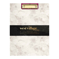 Mead West Village Clipfolio - 12-1/2" H x 9-1/2" W - White/Grey Floral-Stylish West Village design with elegant exterior finish