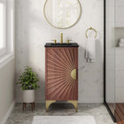 Modway Daylight 18" Bathroom Vanity - Black/Walnut-Ceramic Sink Basin