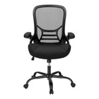 Monarch Specialties 7367 Ergonomic Mesh Office Chair - Black-This contemporary office chair combines a fashionable style with practical functionality, complete with flip-up padded armrests, adjustable height and tilt function for customized comfort