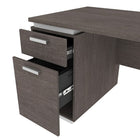 Bestar Aquarius Computer Desk - Bark Grey & White-Meets or exceeds ANSI/BIFMA performance standard