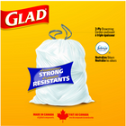 Glad White Garbage Bags ForceFlex Drawstring, Febreze Fresh Clean Scent - 25L - 36 Pack-3-PLY DRAWSTRING: Allows for quick and easy closing, making even the fullest bags simple to lift and carry