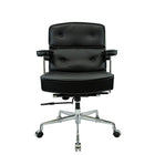 Nicer Furniture Executive Work Chair Genuine Leather - Black-Seat cushion, back cushions and armrests are all well-padded for ultimate comfort