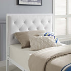 Modway Mia Vinyl Twin Bed - White -Does not require a box spring