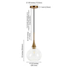 Hudson&Canal Ida 9.5" Wide Pendant with Glass Shade - Brass/Clear-Clean with a soft, dry cloth and no harsh chemicals or abrasive cleaning materials