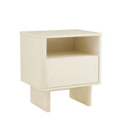 Manhattan Comfort Ella 19.7" Modern Nightstand - Cream-Perfect for Bedside Storage, Lamps or Display Items