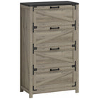 HOMCOM 2 Drawer File Cabinet, Printer Stand for Home Office - Grey Wash-Barn-style doors add farmhouse charm to any home office