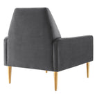 Modway Liliana Performance Velvet Armchair - Charcoal-Non-Marking Foot Glides