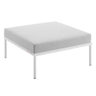 Modway Harmony Sunbrella Outdoor Patio Aluminum Ottoman - Grey-Machine Washable Cushions