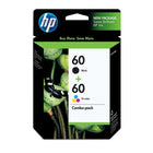 HP 60 Black & Tri-Colour Original Ink Cartridges - 2 Pack (N9H63FN)-Colours: Black, Tri-Colour