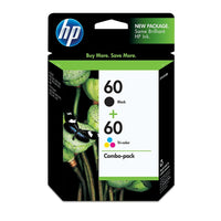 HP 60 Black & Tri-Colour Original Ink Cartridges - 2 Pack (N9H63FN)-Colours: Black, Tri-Colour