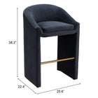 Zuo Emas Barstool - Midnight Grey-6
