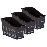 Teacher Created Resources Chalkboard Brights Plastic Book Bin - 3 Pack-Add a little style to your organization with these plastic book bins.