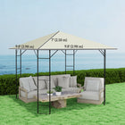 Outsunny 10' L x 10' W Gazebo Replacement Canopy Cover with Drain HolesTop Cover - Cream White-Hook and loop fasteners to attach and take off easily