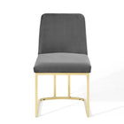 Modway Amplify Sled Base Performance Velvet Dining Side Chair - Gold/Grey-8