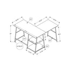 Monarch Specialties 7590 48" Computer Desk - Espresso Top/Black Metal Corner-Product dimensions: 47.25 inches L x 42 inches W x 30 inches H