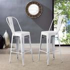 Modway Promenade Bar Side Stool - White-Powder Coated Steel